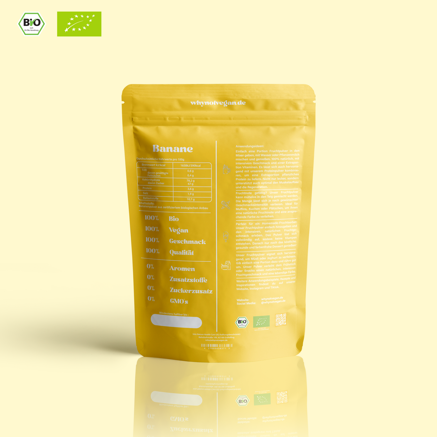 Bio-Bananenpulver gefriergetrocknet - 250g